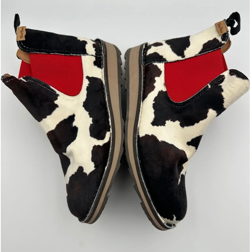 Toni Pons Winter‎ Isona Chelsea Leather Boot Cow Hide Print Spain 36 (6) NEW